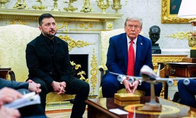 В Овальном кабинете перед встречей Трампа и Зеленского установили карту Украины